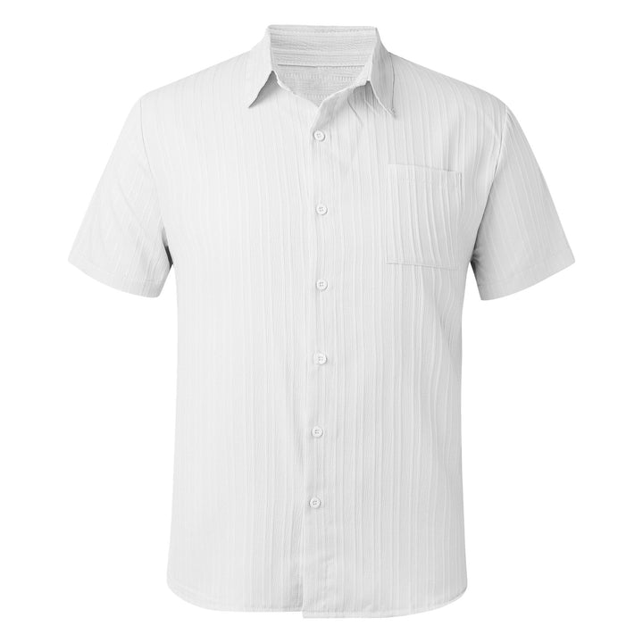 Short sleeve shirt for men with fine stripes and chest pocket Lune London