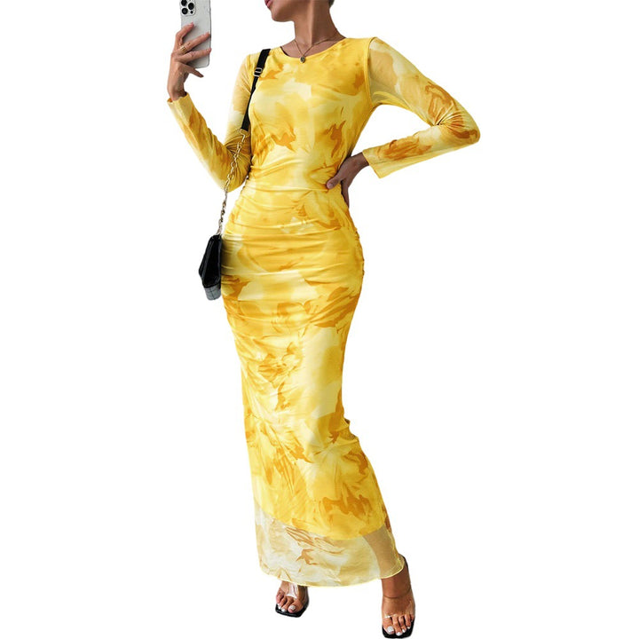 Elegant maxi dress for women with floral pattern and long cut Chic & Stil