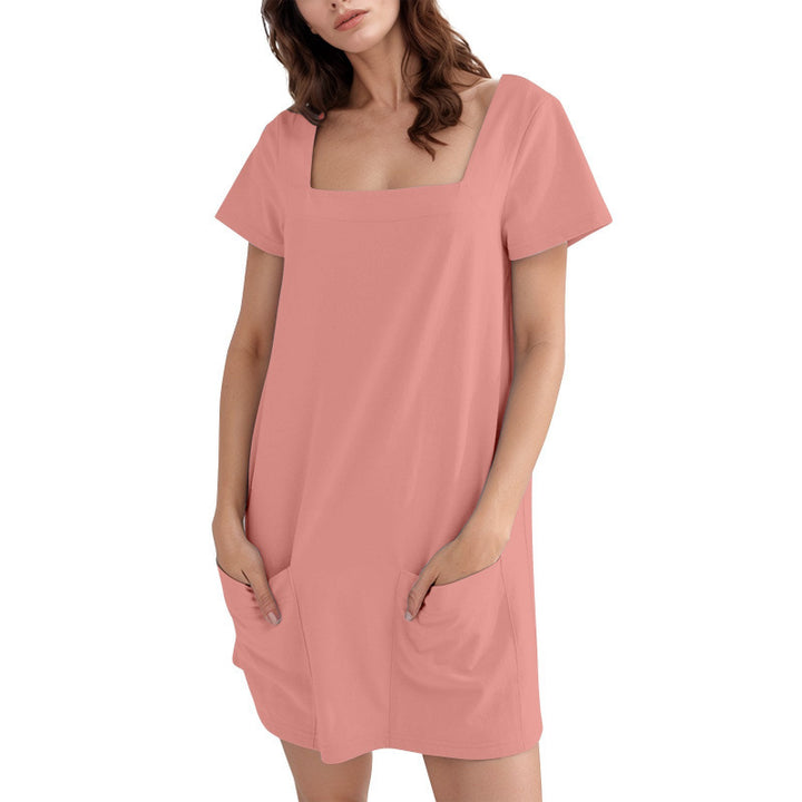 Casual dress for women with square neckline and practical pockets Lune London