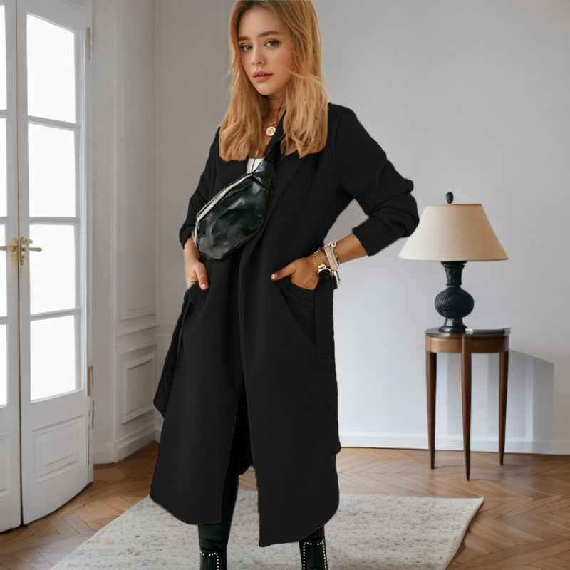 Trendy long jacket for women with practical pockets Lune London