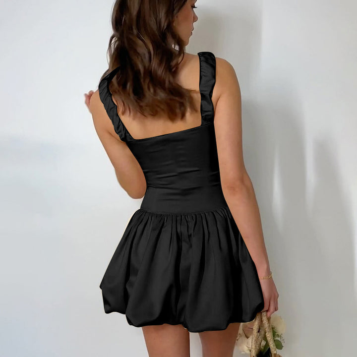 Ladies Playful Mini Dress with Voluminous Ruffle Lune London