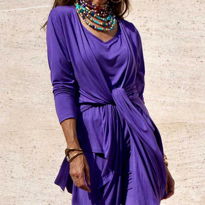 Casual set for women consisting of a long sleeve top and wide leg pants Lune London