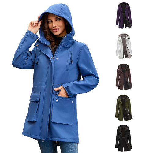 Functional outdoor jacket for women with adjustable drawstring waist and inner lining Lune London