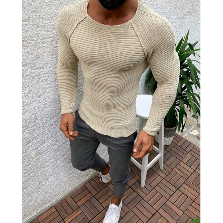 Trendy knitted sweater for men with textured design Lune London