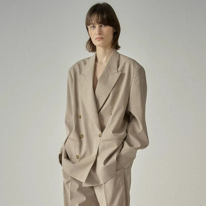 Blazer Femme Fashionable Stylé avec Rangée de Boutons Doubles et Coupe Oversize Chic & Stil