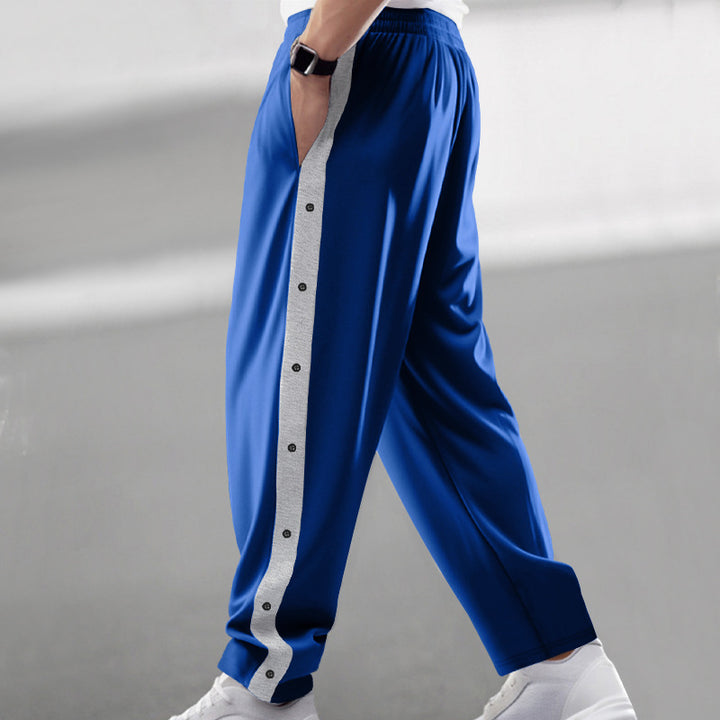 Sport leisure pants for men with chic snap buttons on the sides and style