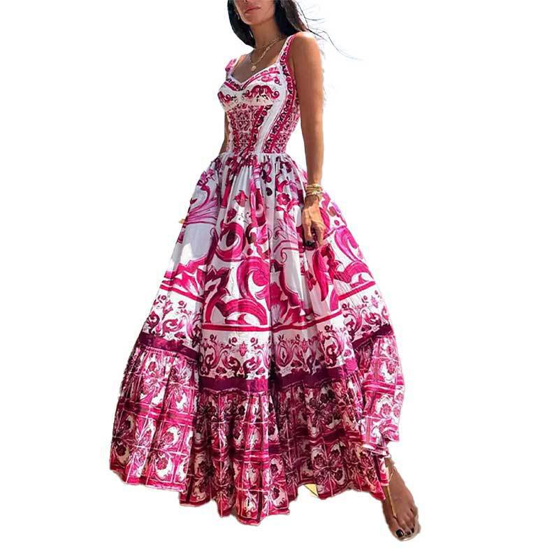 Robe maxi femme avec une élégante coupe évasée et des embellissements élaborés Chic & Stil