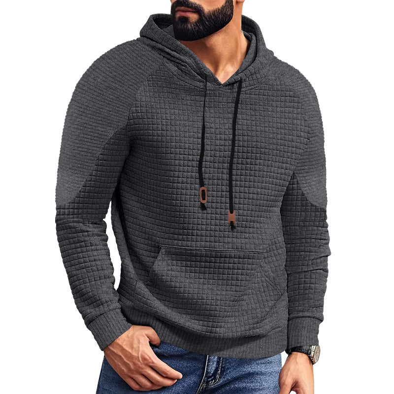 Men's hoodie with textured surface and practical kangaroo pocket Lune London