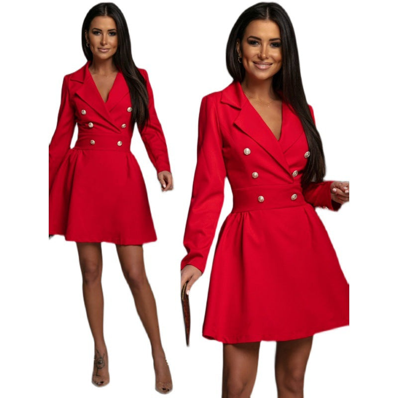 Blazer dress for women with double-breasted buttons and elegant skirt Lune London
