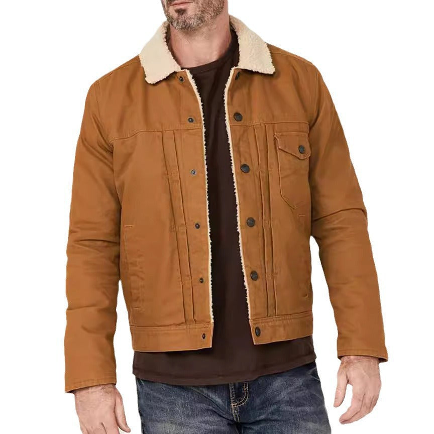 Winter jacket for men made of durable cotton material with teddy lining and practical pockets Lune London