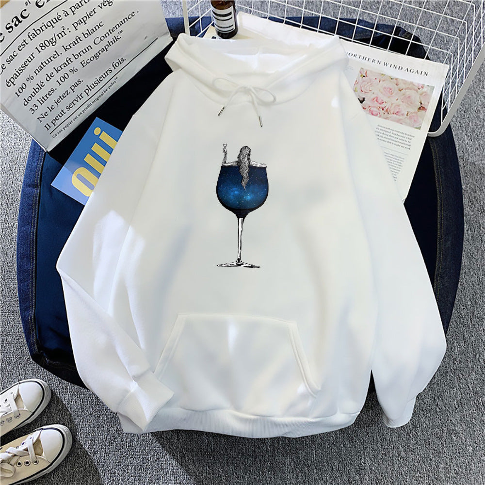 Women's hoodie with creative cocktail design Chic & Stil