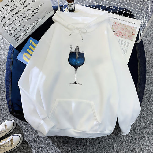 Women's hoodie with creative cocktail design Chic & Stil