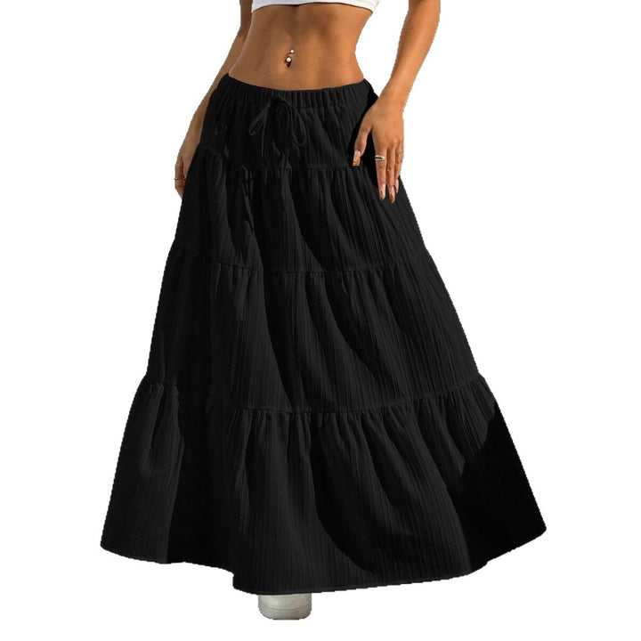 Maxi skirt for women with voluminous ruffle details and an elastic waistband Lune London