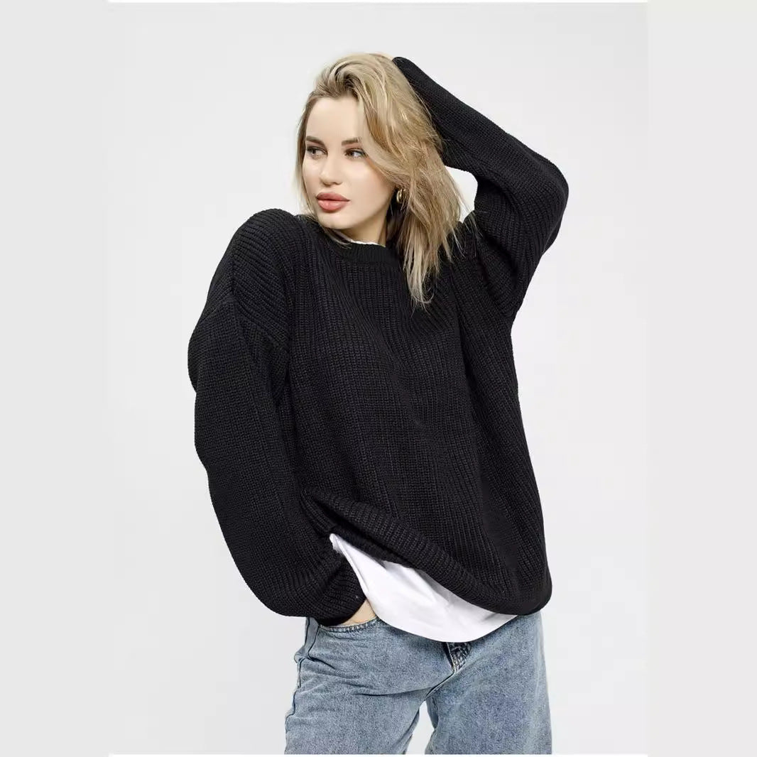 Casual oversized sweater for women with textured knit pattern Lune London