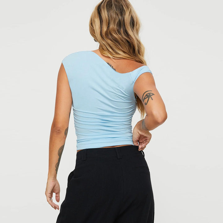 Women's asymmetrical top with stylish wrap design Lune London