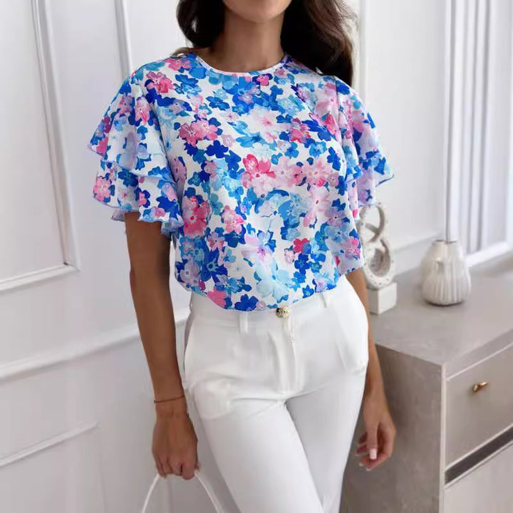 Lune London floral lace hem blouse for women