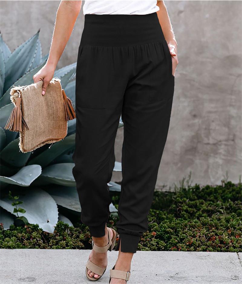 Sport leisure pants for women with elastic waist and pockets Lune London