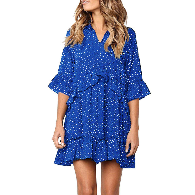 Lady aerial jumpsuit with ruffle details and V neckline Lune London