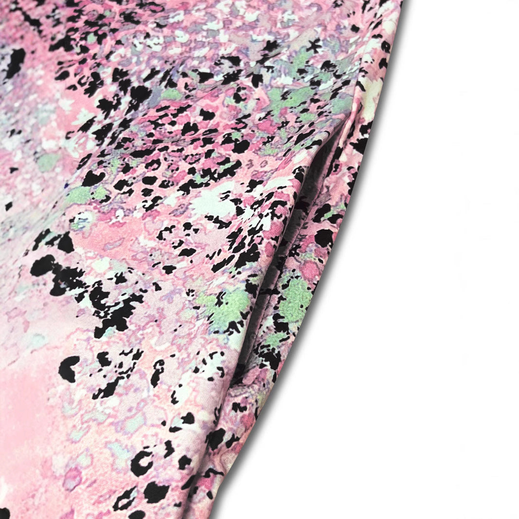 Fluid midi dress for women with eye-catching abstract patterns Lune London