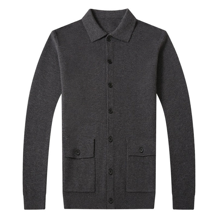 Structured knit jacket for men with button closure and practical pockets Lune London