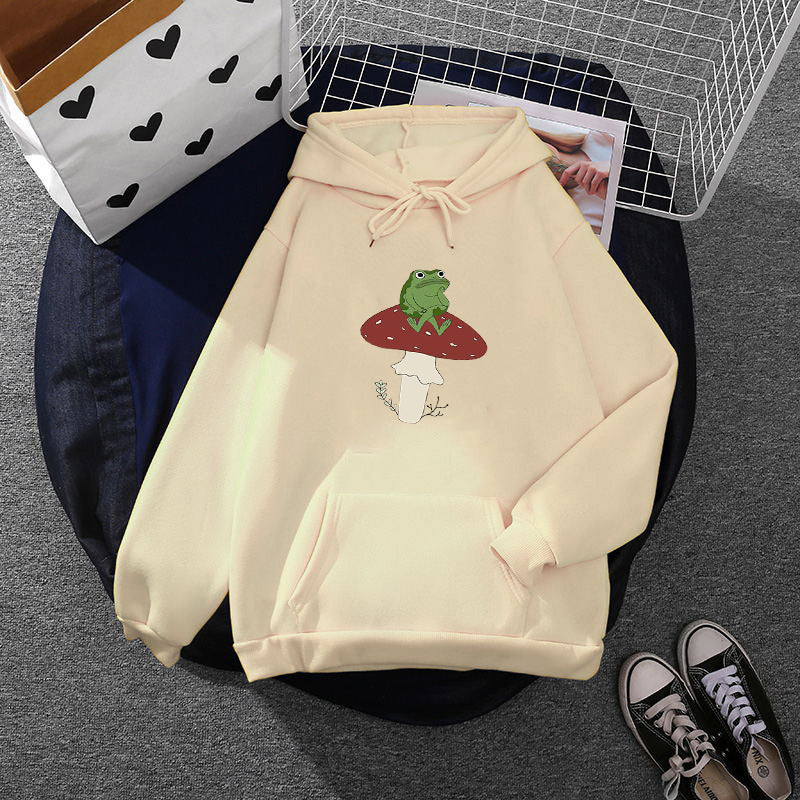 Women's hoodie with unique frog motif Chic & Stil