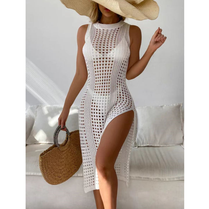 Elegant open knit maxi dress for women Lune London
