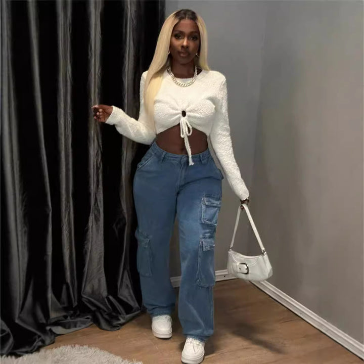Short top for women with drawstring and stylish cut Lune London