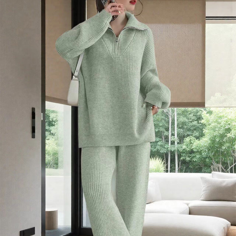 Soft knitted pullover for women with modern high collar and loose fit Lune London