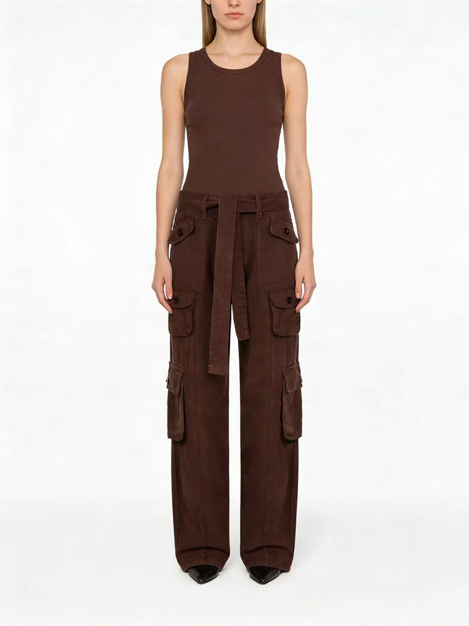 Women's stylish loose Cargo pants with belt and pockets Lune London