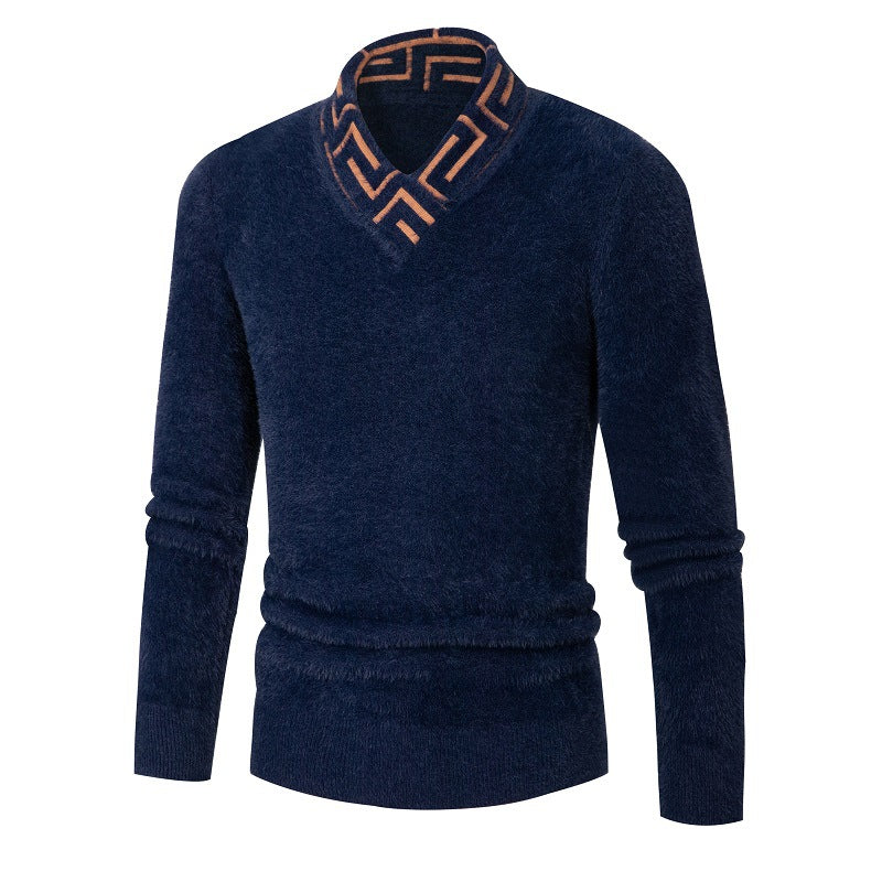 Fashionable men's sweater with an elegant high collar and a textured design Lune London