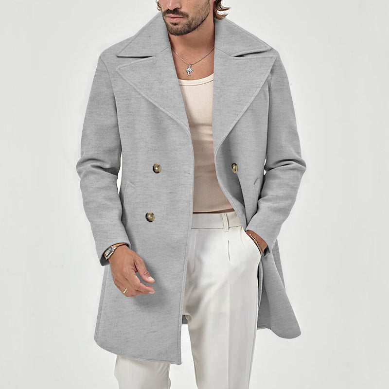 Elegant wool coat for men with double-breasted and modern fit Lune London