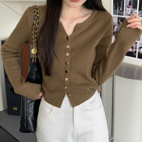 Women's knitted jacket with mother-of-pearl buttons Lune London