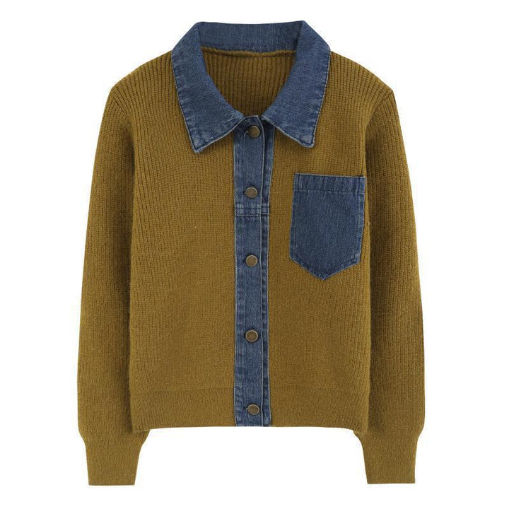 Cardigan Femme avec détail en denim Chic & Stil