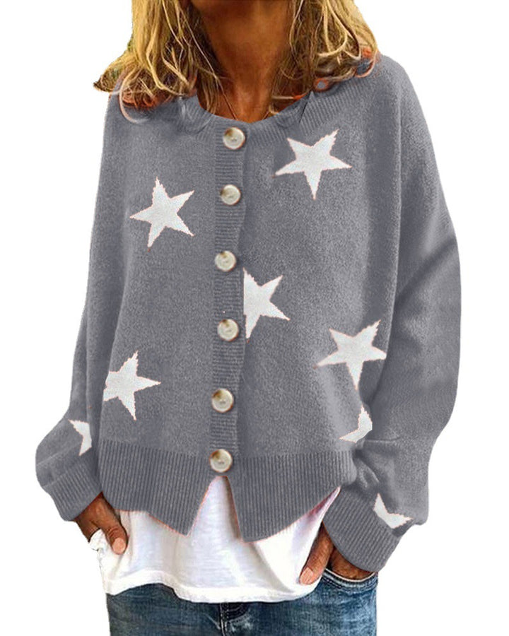 Knitted jacket for women with star pattern Lune London