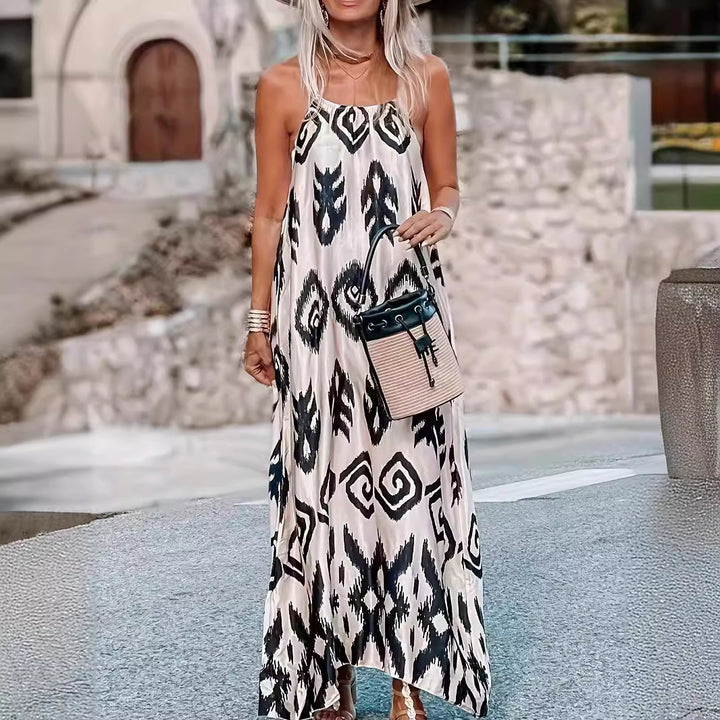 Airy maxi dress for women with an elegant ethnic pattern Lune London