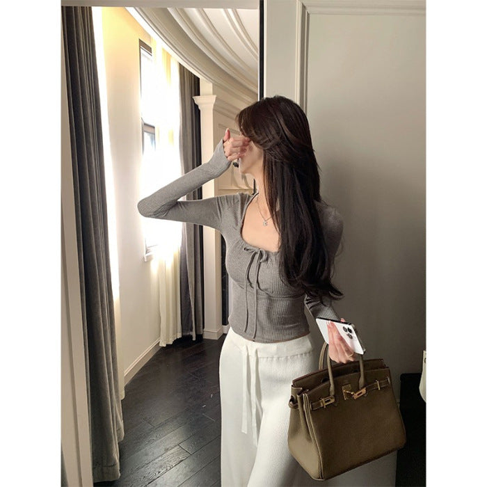 Women's long sleeve shirt with sophisticated lace trim Chic & Stil