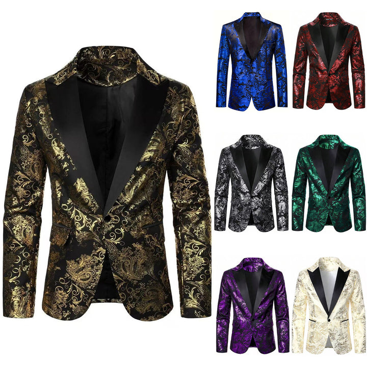 Elegant velvet blazer for men with floral pattern Lune London