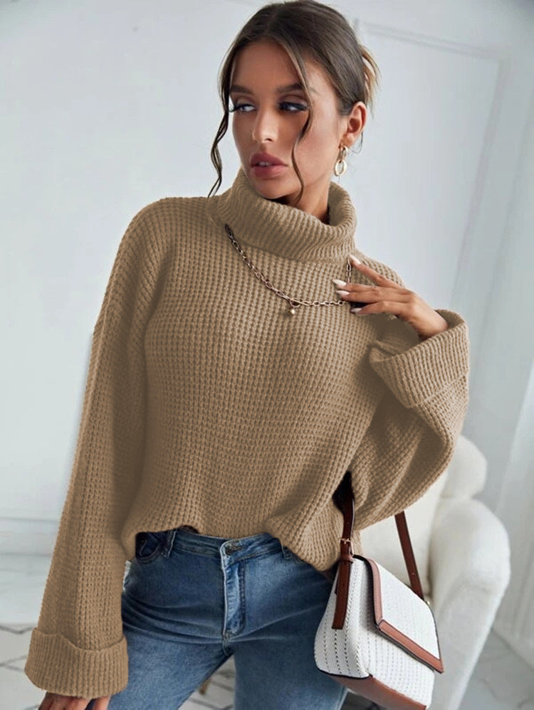 Casual knit sweater for women with high collar and loose fit Lune Londonl