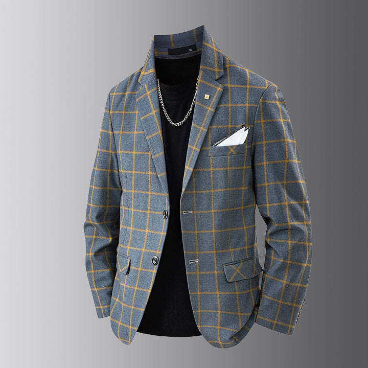 Blazer élégant pour hommes avec un design à carreaux et une fine doublure intérieure Lune London