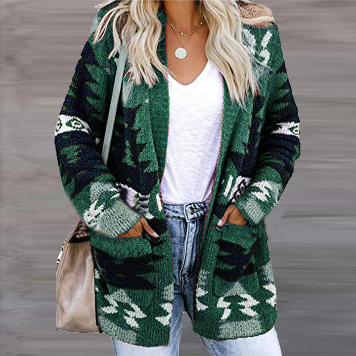 Women's knit jacket with asymmetrical pattern Lune London