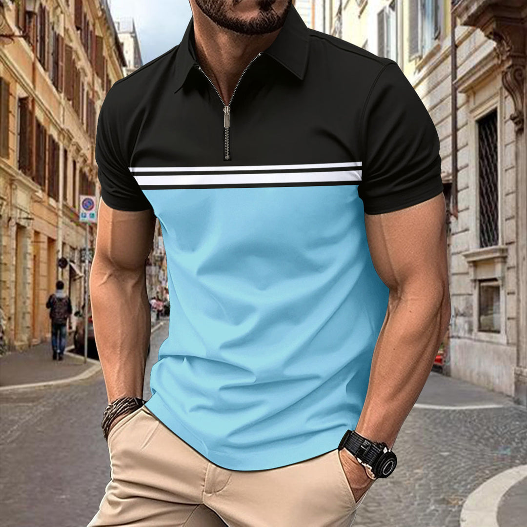 Men's Classic Sport Polo with Trendy Zipper Lune London