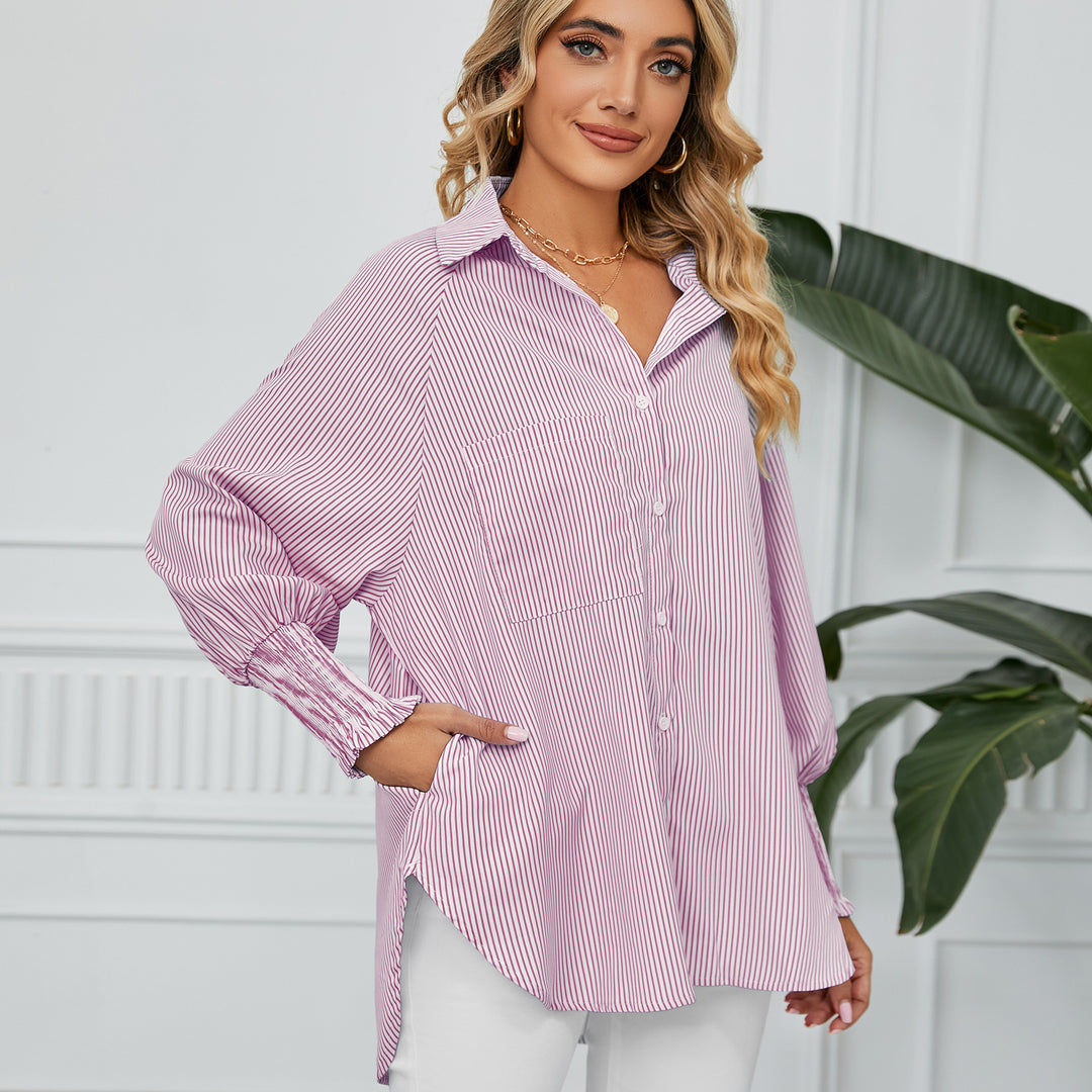 Lune London oversized casual blouse for women with stripes