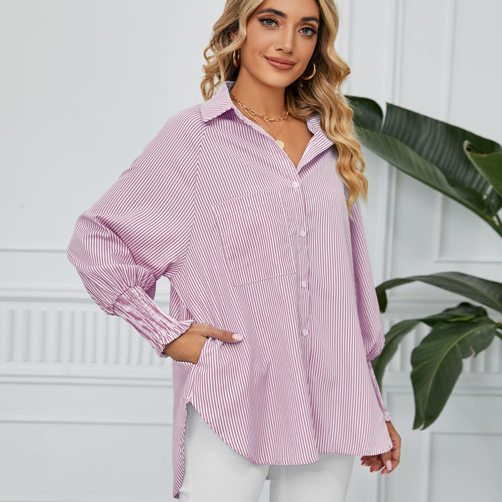 Lune London oversized casual blouse for women with stripes