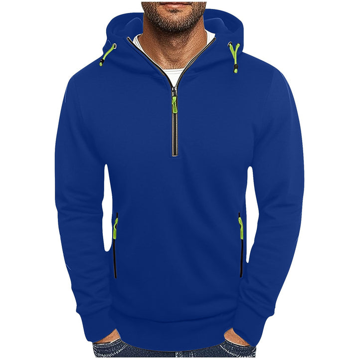 Men's fashionable hoodie with two pockets and half-zip Lune London