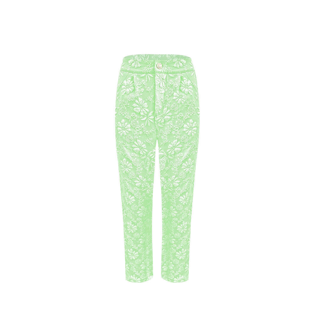 Lune London Floral Pattern Elegant Pants for Women
