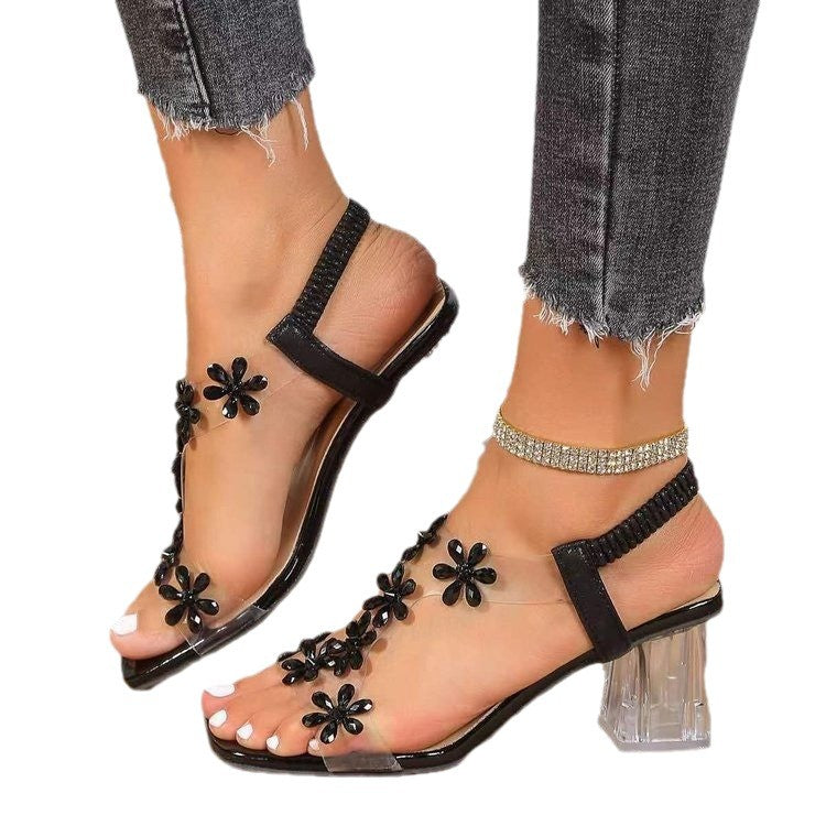Lune London floral decorative heeled sandals for ladies