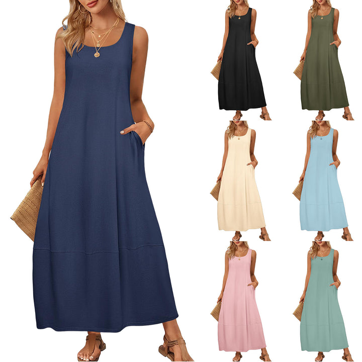 Casual cut maxi dress for women with practical pockets Lune London