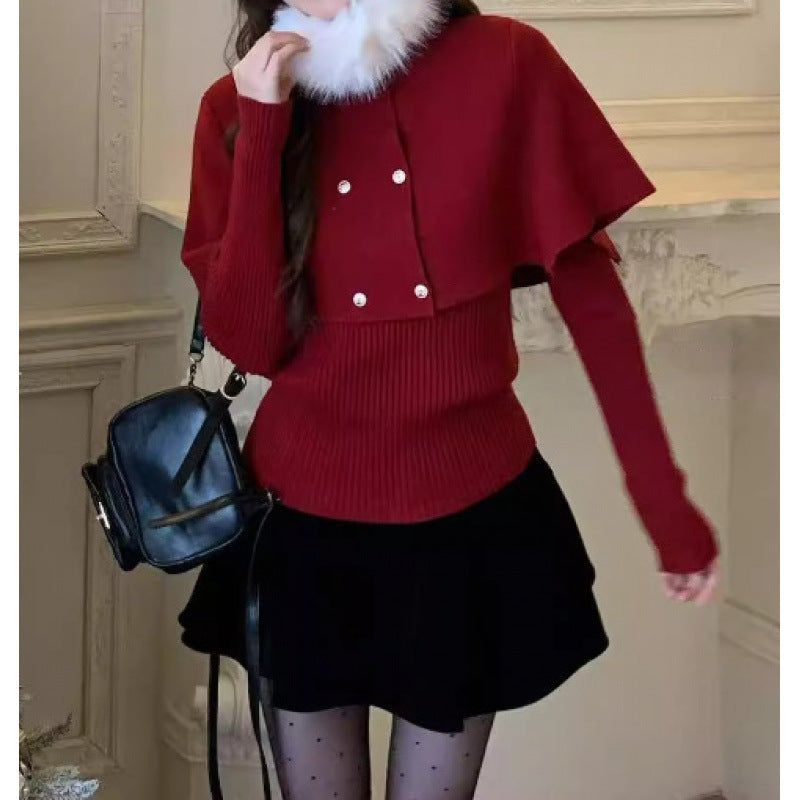 Manteau court élégant pour femmes avec col en fourrure détachable Chic & Stil