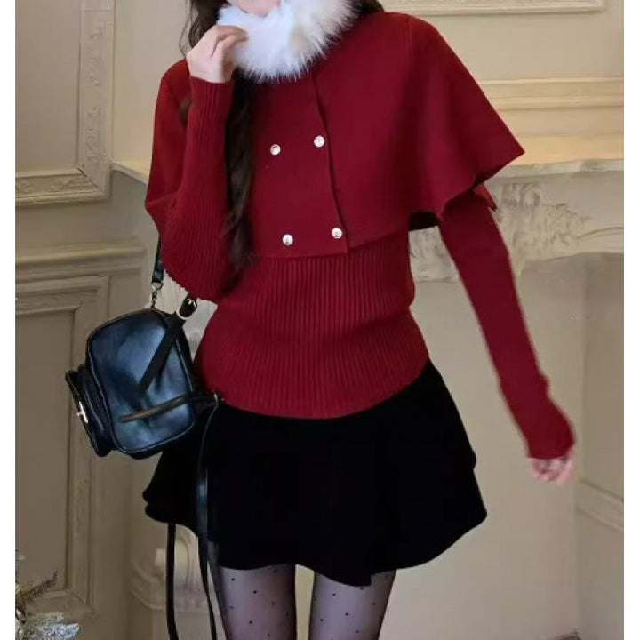 Manteau court élégant pour femmes avec col en fourrure détachable Chic & Stil
