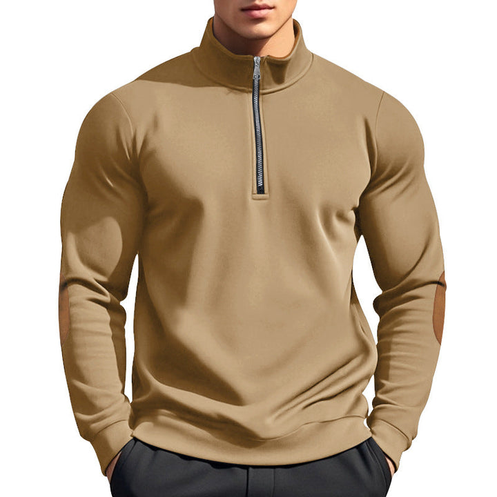 Men's Sweatshirt with High-Quality Stand-Up Collar and Elegant Accents Lune London